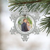 Kone greenery new weds 1st kerstfoto tin sneeuwvlok ornament