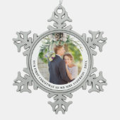 Kone greenery new weds 1st kerstfoto tin sneeuwvlok ornament (Voorkant)