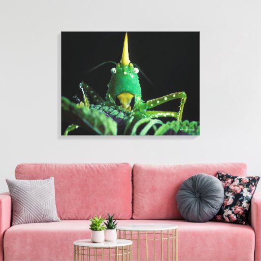 Kone-Headed sprinkhaan Canvas Afdruk (Insitu (Woonkamer))