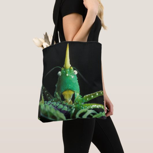 Kone-Headed sprinkhaan Tote Bag (Dichtbij)