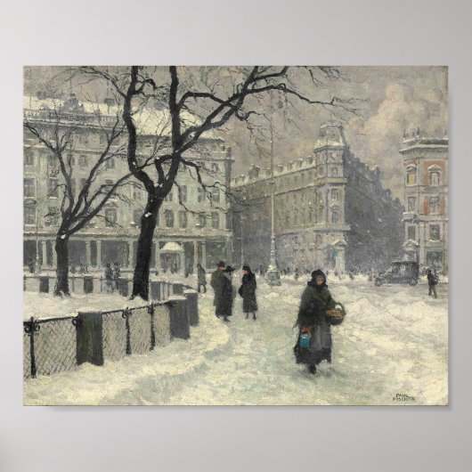 Kongens Nytorv Kopenhagen in de winter | Paul Fisc Poster (Voorkant)