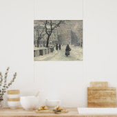 Kongens Nytorv, Kopenhagen in de winter Paul Fisch Poster (Keuken)