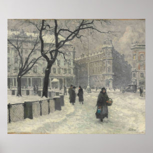 Kongens Nytorv, Kopenhagen in de winter Paul Fisch Poster