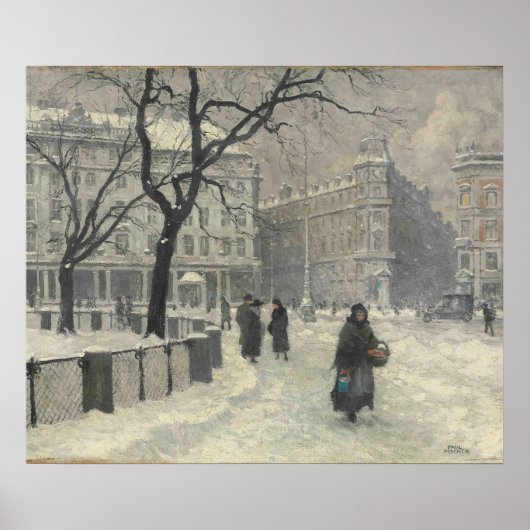 Kongens Nytorv, Kopenhagen in de winter Paul Fisch Poster (Voorkant)