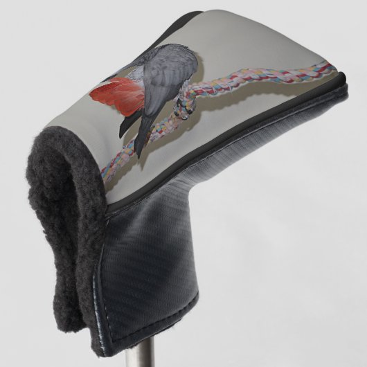 Kongo-Afrikaanse grijze papegaai Golfheadcover (3/4 voorkant)