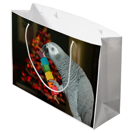 Kongo Afrikaanse grijze papegaai kerstboom Groot Cadeauzakje (Achterkant Gekanteld)
