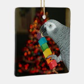 Kongo Afrikaanse grijze papegaai kerstboom Keramisch Ornament (Rechts)