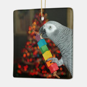 Kongo Afrikaanse grijze papegaai kerstboom Keramisch Ornament (Links)