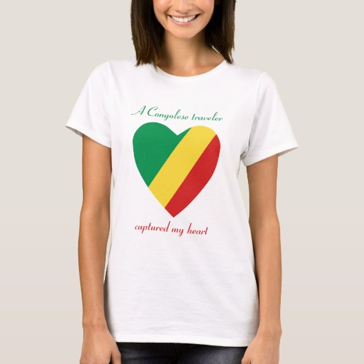 Kongo-Brazzaville Vlag Schatje T-Shirt (Voorkant)