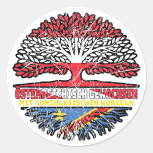 Kongo Kongolesisch Österreichisch Österreich Baum Ronde Sticker
