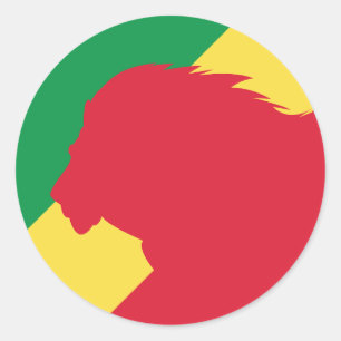 Kongo Leeuw Congolese nationale dierenvlag Ronde Sticker