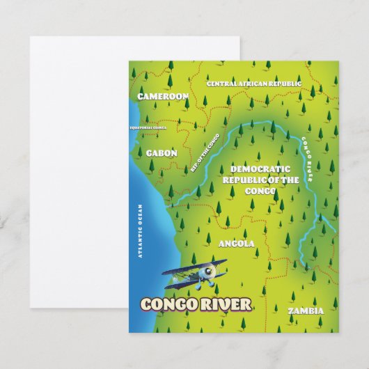 Kongo Prachtige  kaart (Voorkant / Achterkant)