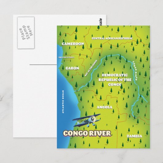 Kongo Prachtige  kaart (Voorkant / Achterkant)