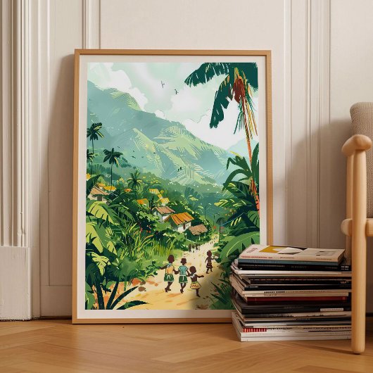Kongo Print Kongo Illustratie Kinshasa Poster Kon