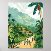 Kongo Print Kongo Illustratie Kinshasa Poster Kon (Voorkant)