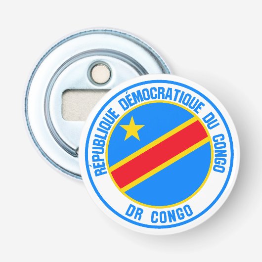 Kongo-ronde Embleem Button Flesopener (Voorkant)