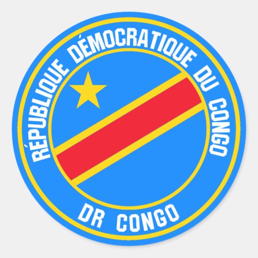Kongo-ronde Embleem Ronde Sticker (Voorkant)
