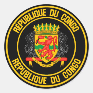 Kongo-ronde Embleem Ronde Sticker