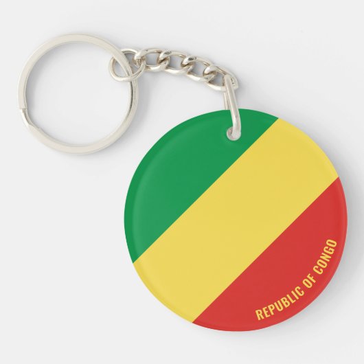 Kongo-vlaggencharmerende patriottische Republiek Sleutelhanger (Voorkant)