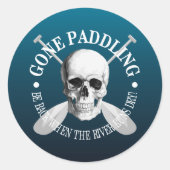 Kongopaddling (schedel) ronde sticker (Voorkant)