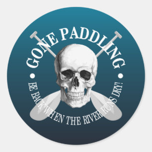 Kongopaddling (schedel) ronde sticker