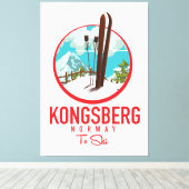 Kongsberg Noorwegen Ski logo Canvas Afdruk (Insitu (Houten vloer))