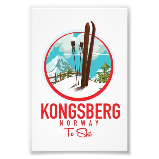 Kongsberg Noorwegen Ski logo Foto Afdruk (Voorkant)