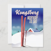 Kongsberg Noorwegen ski reisposter. (Achterkant)