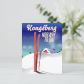 Kongsberg Noorwegen ski reisposter. (Staand voorkant)