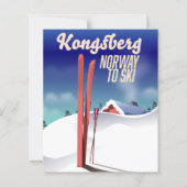 Kongsberg Noorwegen ski reisposter. (Voorkant)