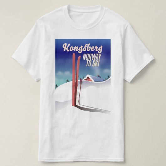 Kongsberg Noorwegen ski reisposter. T-shirt (Design voorkant)
