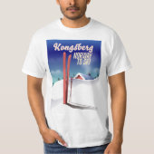 Kongsberg Noorwegen ski reisposter. T-shirt (Voorkant)