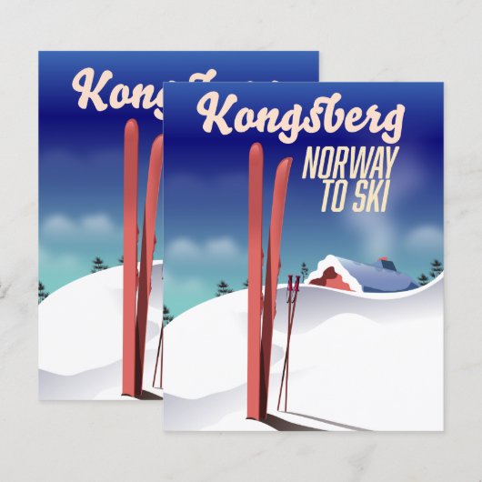 Kongsberg noorwegen skiposter. (Voorkant / Achterkant)