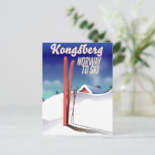 Kongsberg noorwegen skiposter. briefkaart (Staand voorkant)