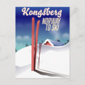 Kongsberg noorwegen skiposter. briefkaart (Voorkant)