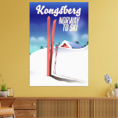 Kongsberg noorwegen skiposter. canvas afdruk (Insitu (Woonkamer))