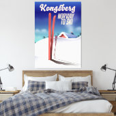 Kongsberg noorwegen skiposter. canvas afdruk (Insitu (Slaapkamer))