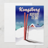 Kongsberg noorwegen skiposter. kaart (Voorkant / Achterkant)
