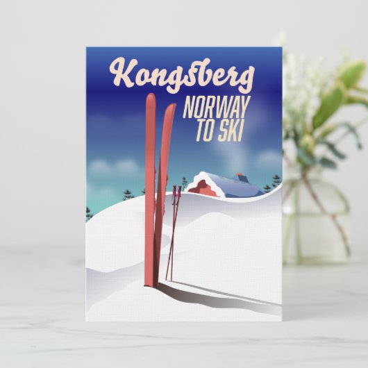 Kongsberg noorwegen skiposter. kaart (Staand voorkant)