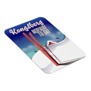 Kongsberg noorwegen skiposter. magneet