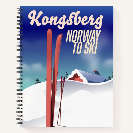 Kongsberg noorwegen skiposter. notitieboek (Voorkant)