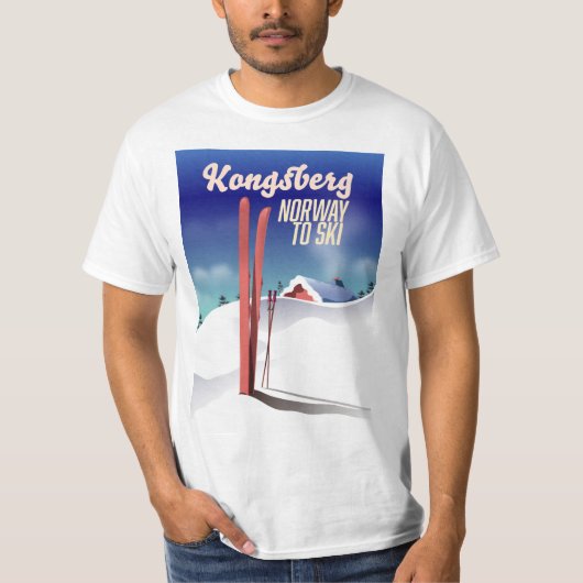 Kongsberg noorwegen skiposter. t-shirt (Voorkant)