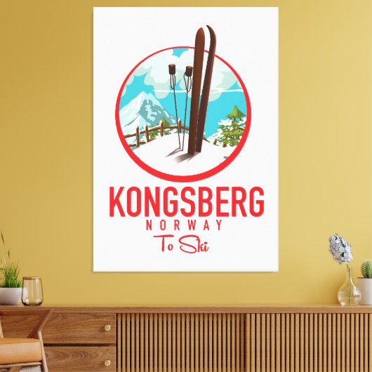 Kongsberg Norway Ski logo Canvas Afdruk (Insitu (Woonkamer))