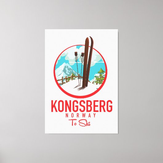 Kongsberg Norway Ski logo Canvas Afdruk (Voorkant)