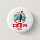 Kongsberg Norway Ski logo Ronde Button 3,2 Cm (Voorkant)