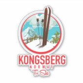 Kongsberg Norway Ski logo Sticker (Voorkant)