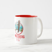 Kongsberg Norway Ski logo Tweekleurige Koffiemok (Voorkant rechts)