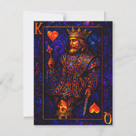 König und Königin der Herzen - Spielkarten Illustr Briefkaart