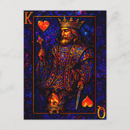 König und Königin der Herzen - Spielkarten Illustr Briefkaart
