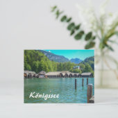 Königssee in Beieren in Duitsland Oude Boathouses Briefkaart (Staand voorkant)